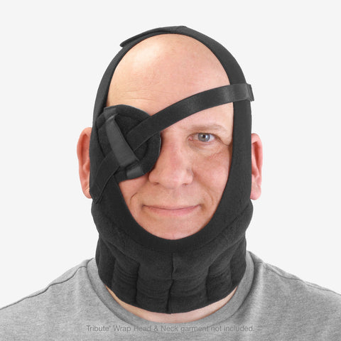 L& R Solaris Tribute Wrap Eye Patch Pad In use over right eye